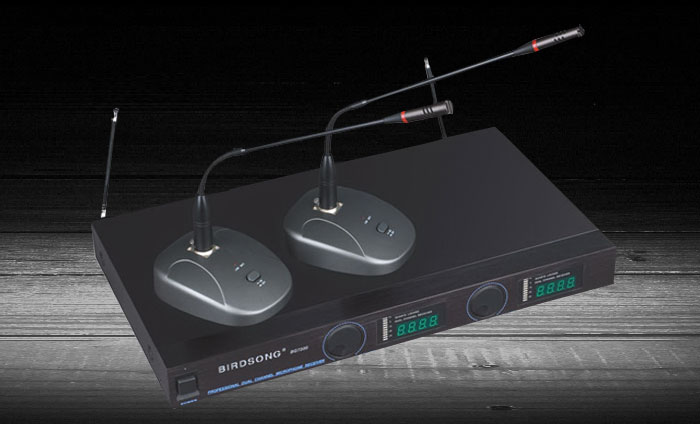 BIRDSONG BG-2DS Professional one-to-two gooseneck wireless conference microphone