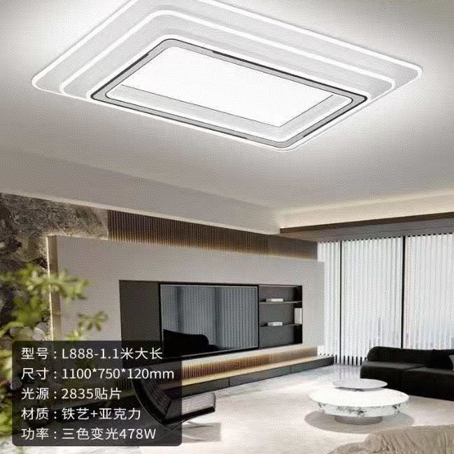 客厅灯卧室餐厅灯现代大气2025年新款led吸顶灯智能语音三色调光