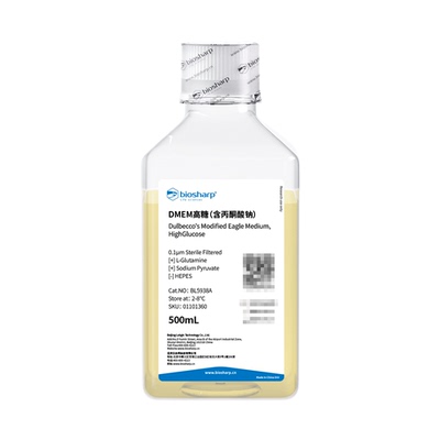 白鲨 BL5938A DMEM高糖液体培养基(含丙酮酸钠不含HEPES不含酚红)