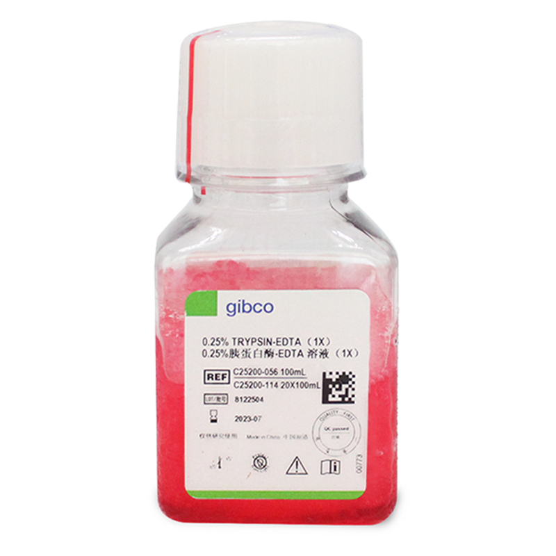 C25200056 C25200072 国产胰酶细胞消化液 0.25%胰酶含EDTA含酚红