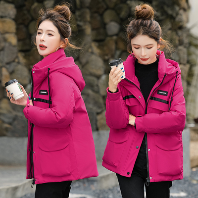 2025冬季新款羽绒棉服女宽松显瘦加厚保暖连帽洋气棉衣棉袄外套