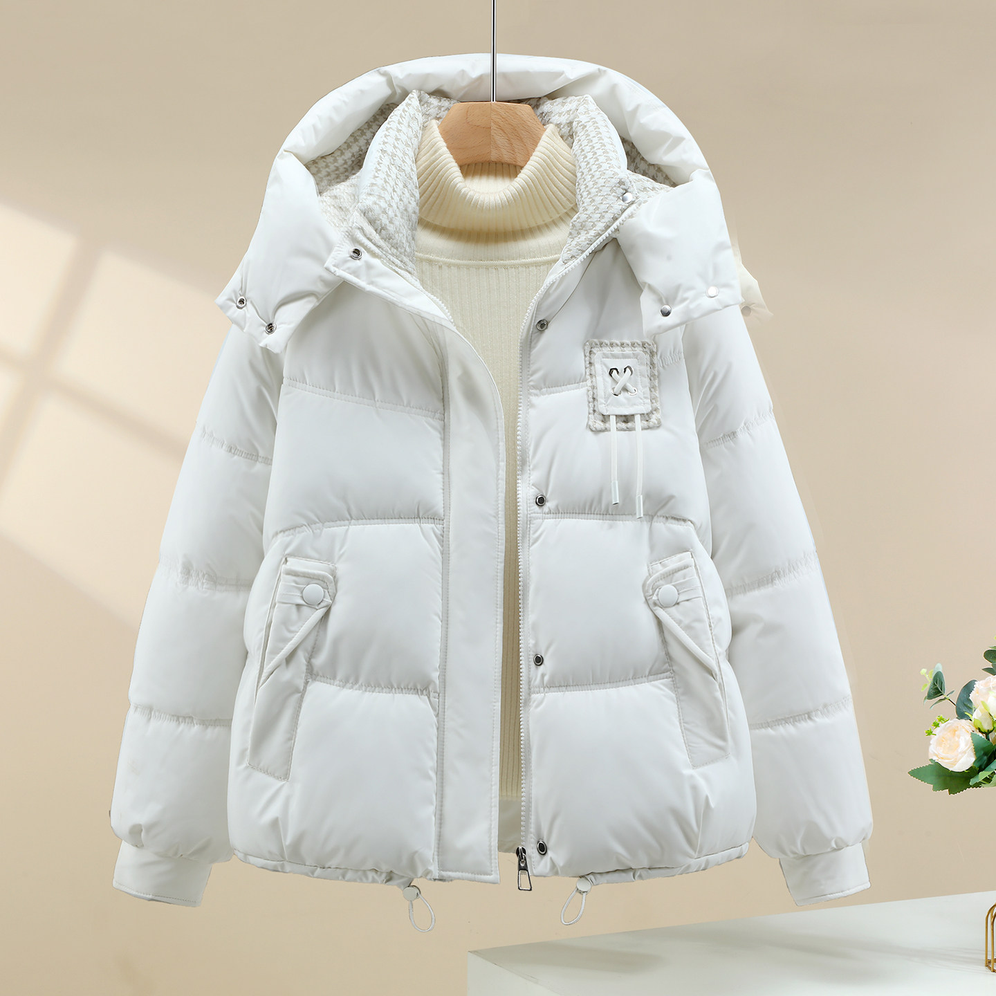 时尚可拆卸帽羽绒棉服女气质设计感2025冬季新款棉衣加厚棉袄外套