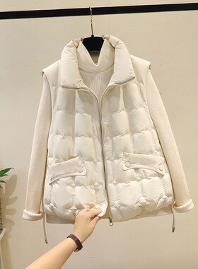羽绒棉马甲女秋冬季2025新款短款洋气设计感背心宽松无袖马夹外套