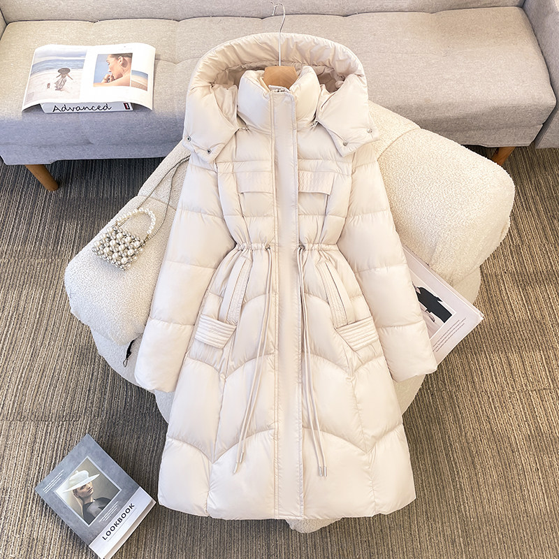2025新款冬季棉服女中长款过膝加厚保暖棉衣外套时尚洋气活帽棉袄
