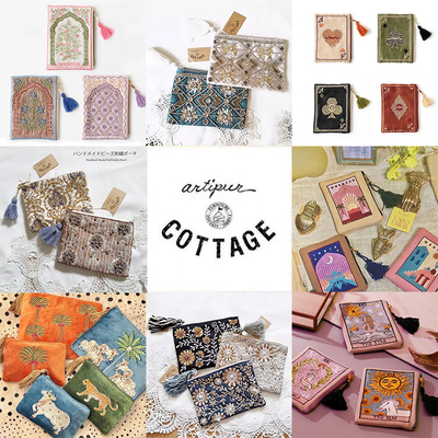 COTTAGE印度手工刺绣花化妆包