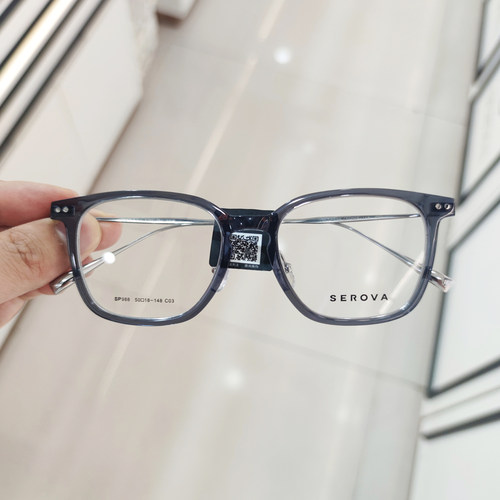 施洛华眼镜框张艺兴同款极轻6克钛架男女可配度数近视眼镜片SP988