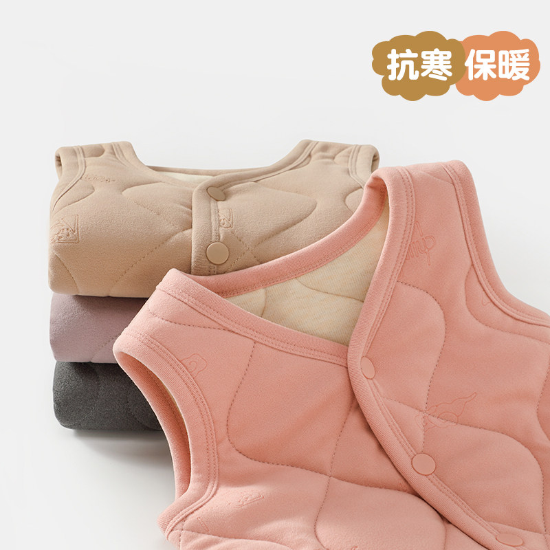 儿童冬季马甲加绒加厚男女童内穿搭夹棉背心保暖棉衣校服神器棉袄