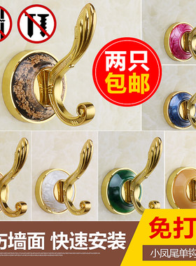 欧式挂衣钩复古衣帽钩单钩单个衣钩壁挂鞋柜双挂钩强力胶免钉粘钩