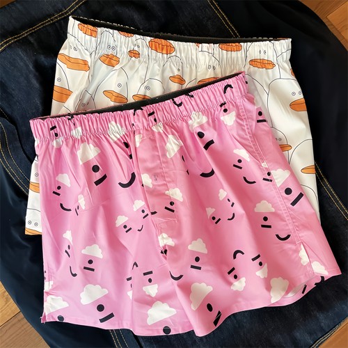 宽松纯棉透气印花男阿罗裤