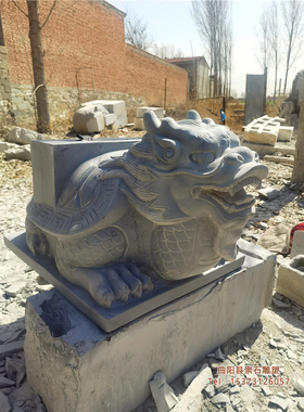 定制石雕金钱龙龟青石龟驼碑功德碑汉白玉墓地王八驮石碑赑屃雕塑
