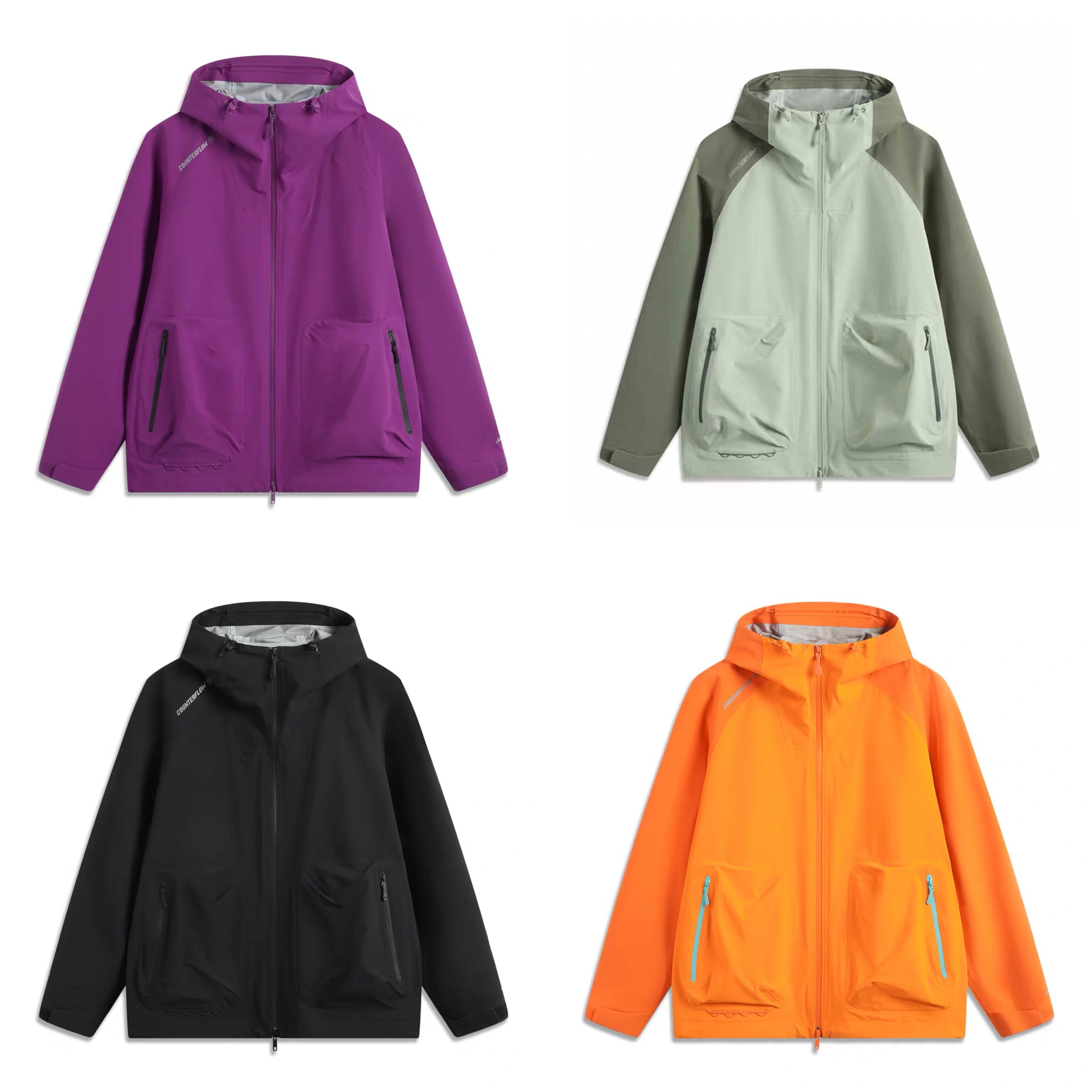 李宁CF溯万龙甲男女反光防风防暴雨舒适透湿单层冲锋衣AEMU041