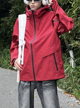 李宁CF溯万龙甲男女同款反光防风透湿防暴风雨冲锋衣外套ACFU003