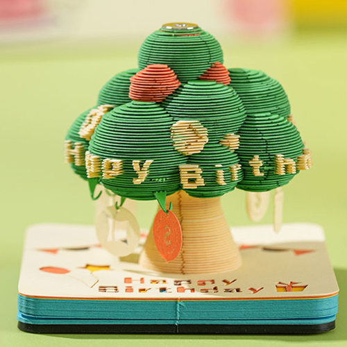 生日许愿树3D纸雕立体便签礼物