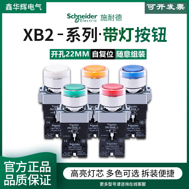 带灯按钮开关施耐德原装正品