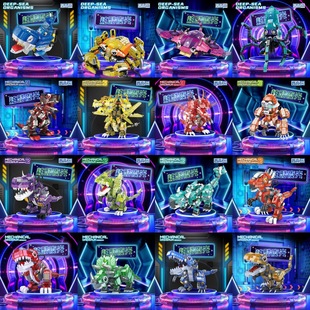 哲高积木猩猩拼装霸王夜光恐龙甲龙模型儿童男孩拼装玩具