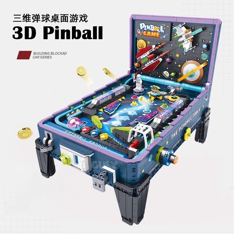 古励60526三维弹球太空军校生3D弹珠游戏机兼容积木益智玩具