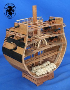 套材——好人理查德号截面 木质西洋古帆船模型拼装