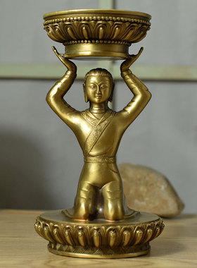 尼泊尔手工熏香炉纯铜供佛香插藏式摆件家居装饰品创意礼品工艺品