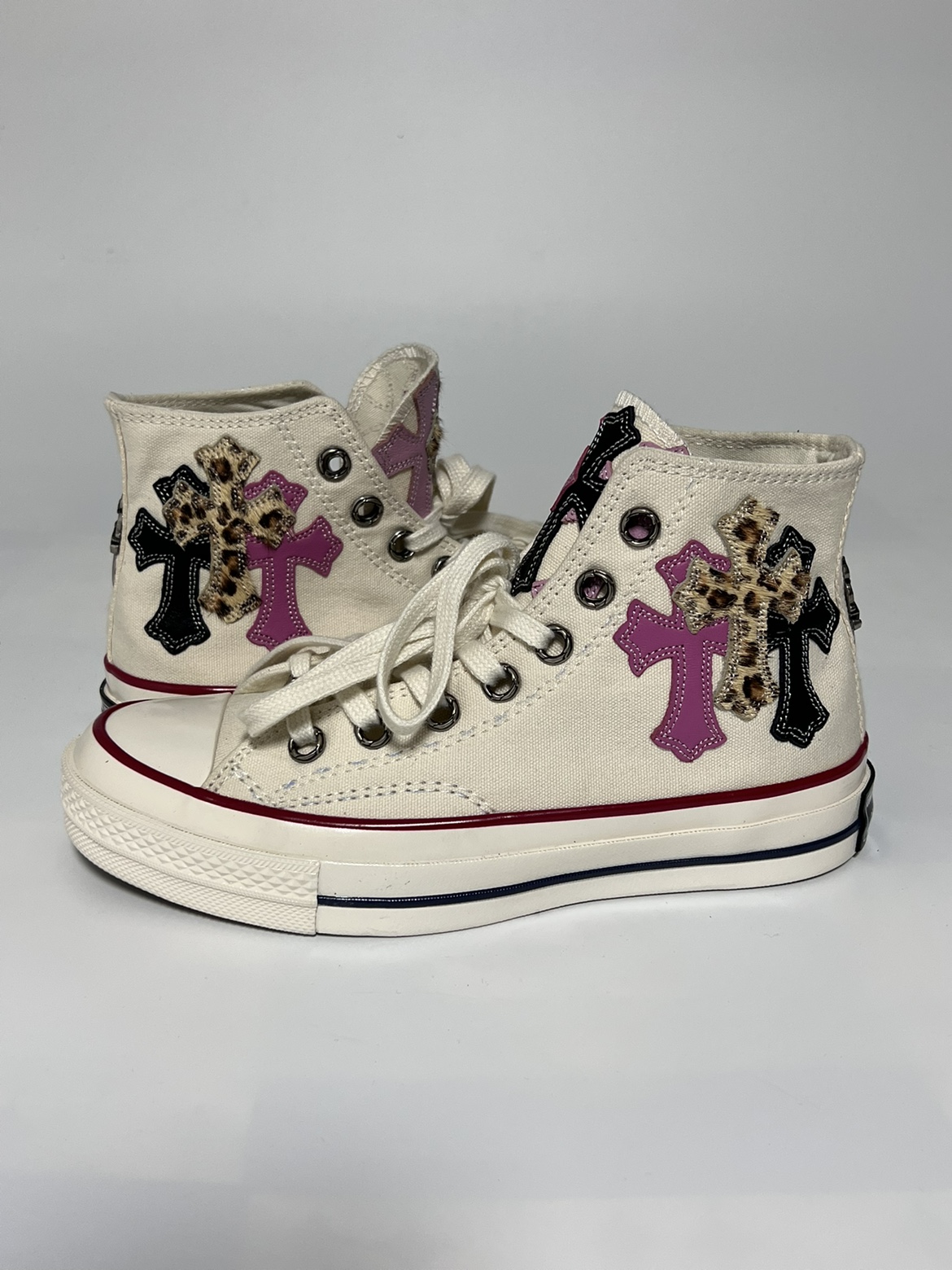 手工定制克罗风格铆钉做旧潮鞋