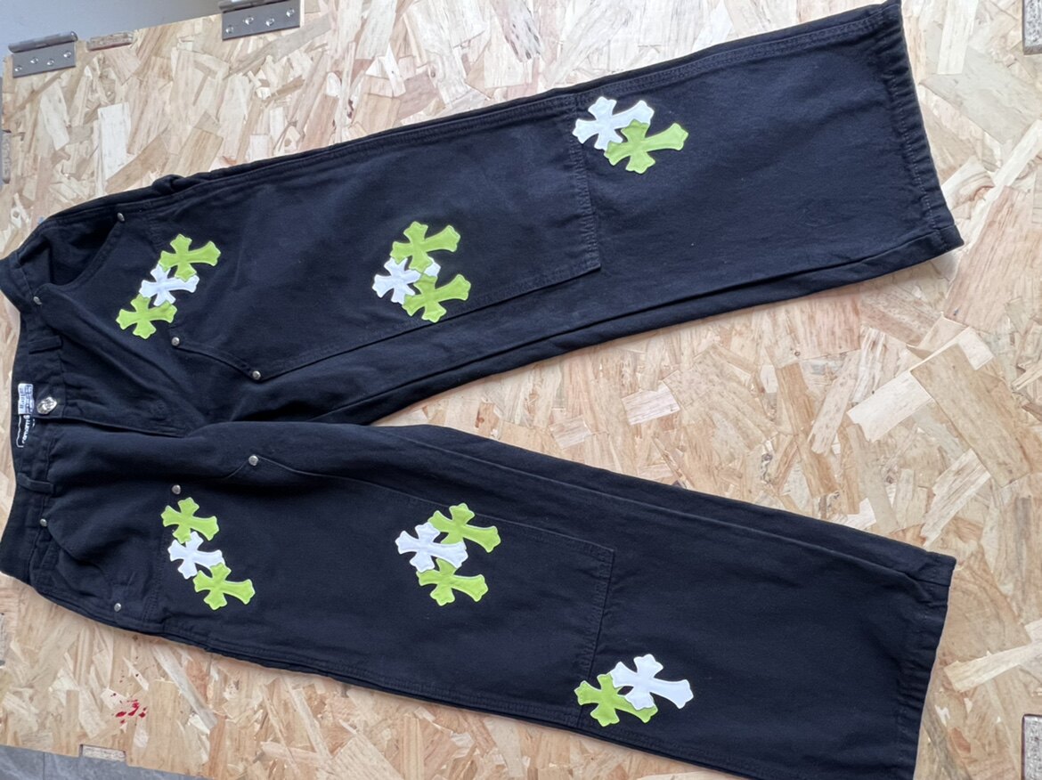 2025重工十字架缝纫高街美式伐木裤工装裤牛仔长裤