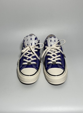 Remake客制十字架鞋片气眼扣男女同款紫色低帮帆布百搭舒适