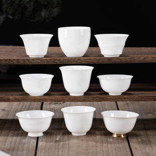 陶瓷茶杯 骨瓷薄胎工夫茶杯 功夫茶具 品茗杯 白瓷反口杯 闻香杯