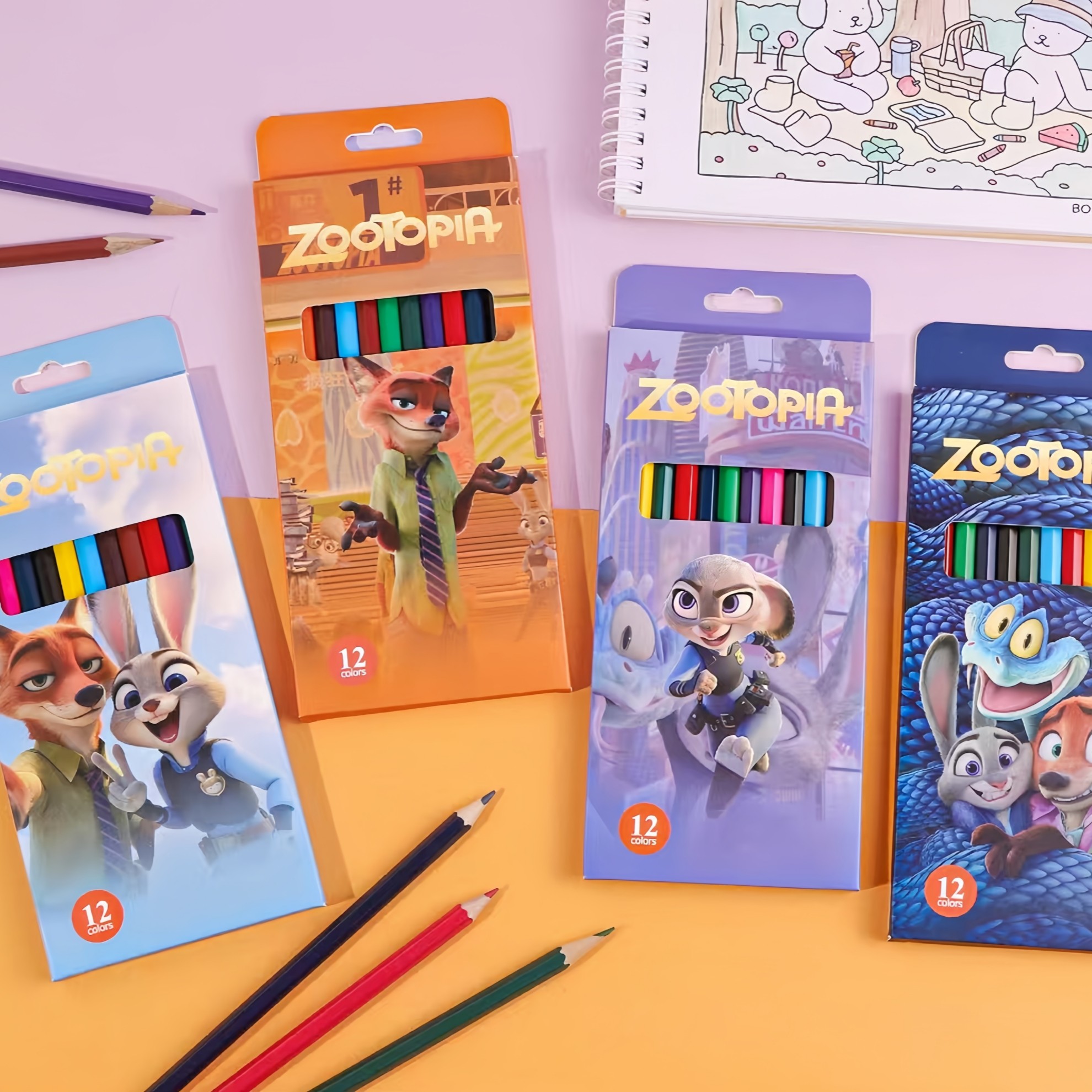 疯狂动物城2彩色铅笔套装12色绘画涂色彩色铅笔朱迪尼克周边文具,文具电教/文化用品/商务用品,彩铅,淘宝优惠券,粉丝福利购,淘宝优惠卷