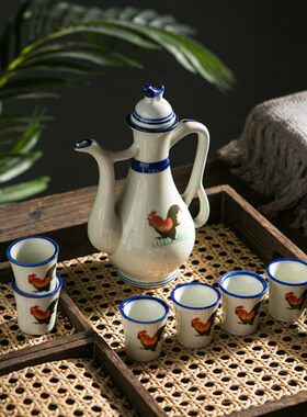 中国风怀旧老式公鸡款白酒杯酒壶