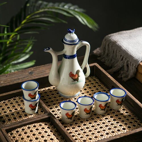 中国风怀旧老式公鸡款白酒杯酒壶