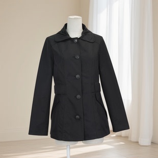 遮肉显瘦气质百搭40790 外套修身 春秋爆款 女纯色韩系单排扣长袖