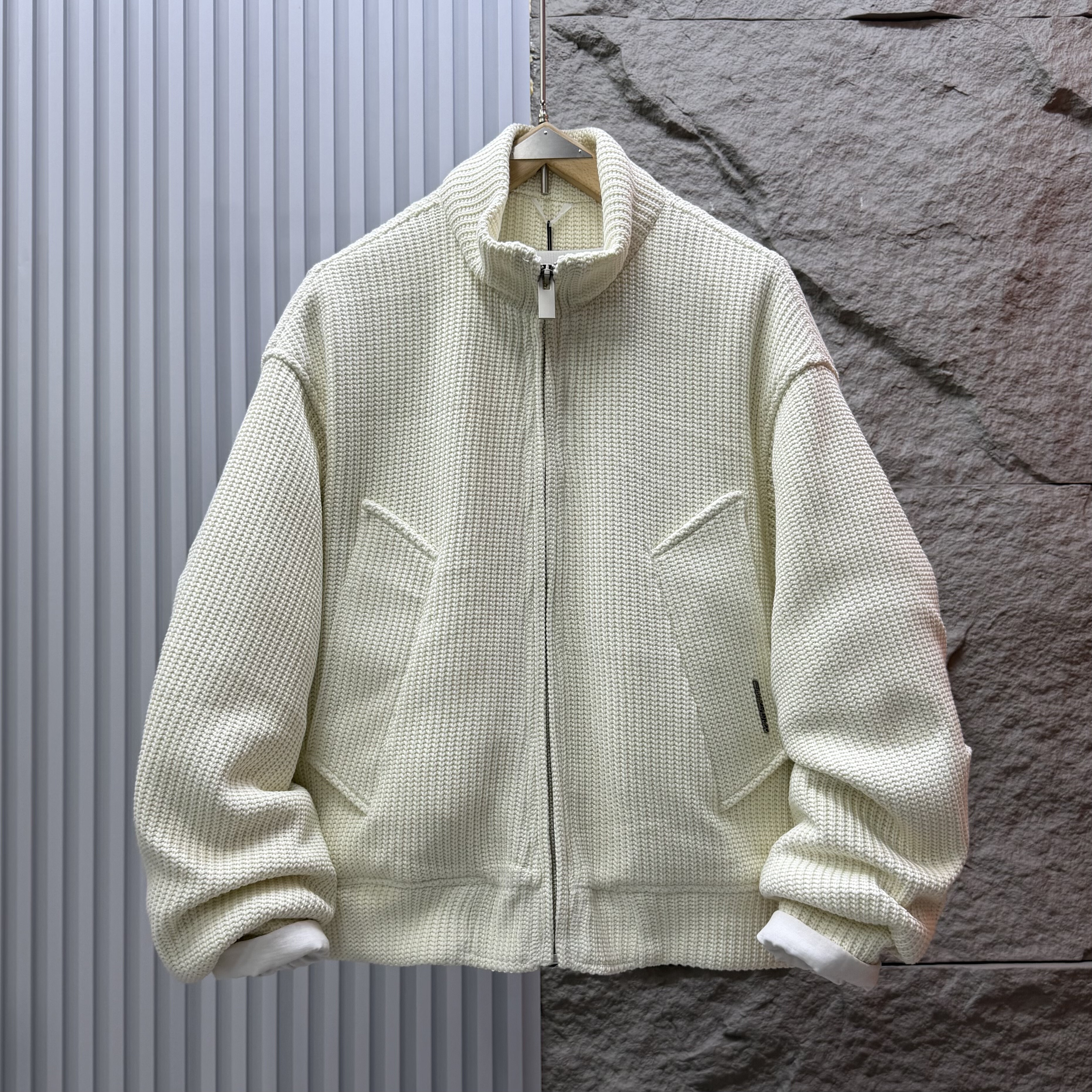 冬季新款立领羽绒服男韩版百搭宽松休闲开衫拉链保暖毛衣潮流外套