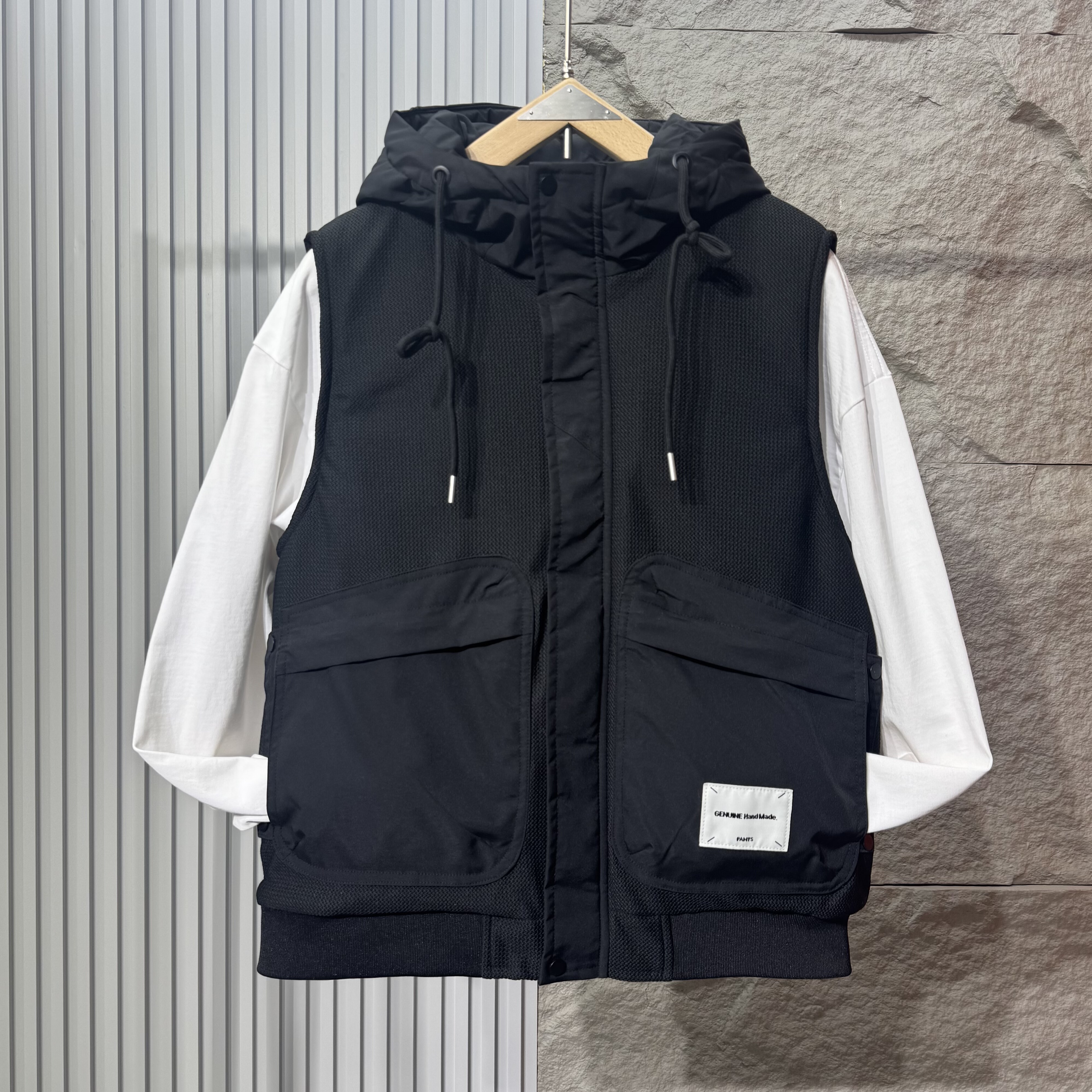 秋冬款时尚连帽马甲2025百搭针织无袖坎肩男女同款拼接情侣上衣潮,男装,常规马甲,淘宝优惠券,粉丝福利购,淘宝优惠卷