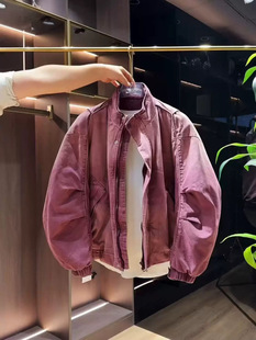 2026春秋情侣宽松休闲百搭牛仔外套 潮流复古痞帅立领加厚夹克男士