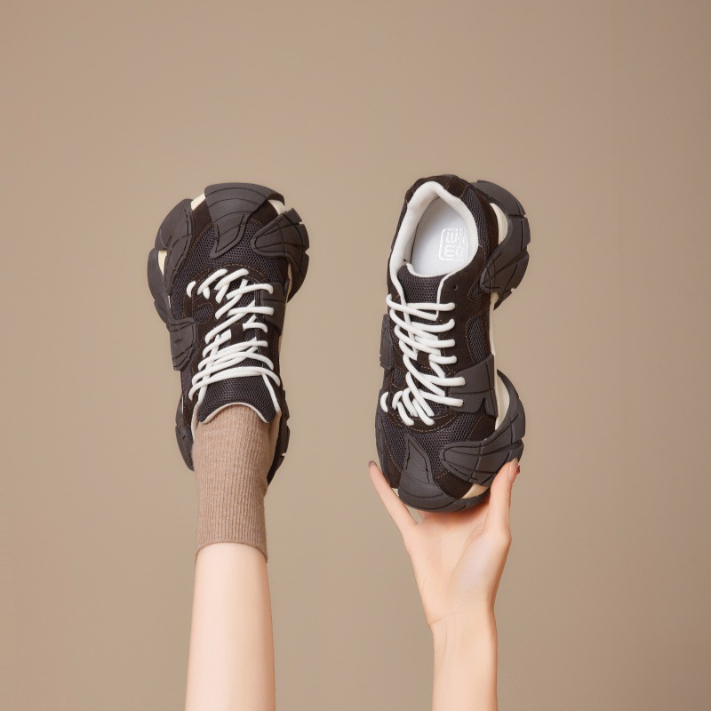 法国轻奢八爪鱼老爹鞋女2025春秋新款百搭洋气小众厚底5cm休闲鞋