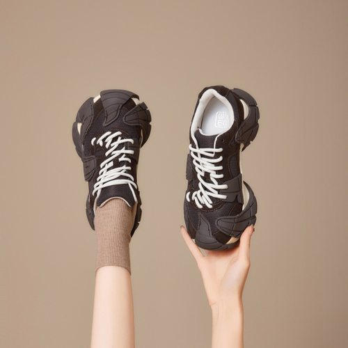 法国轻奢八爪鱼老爹鞋女2025春秋新款百搭洋气小众厚底5cm休闲鞋