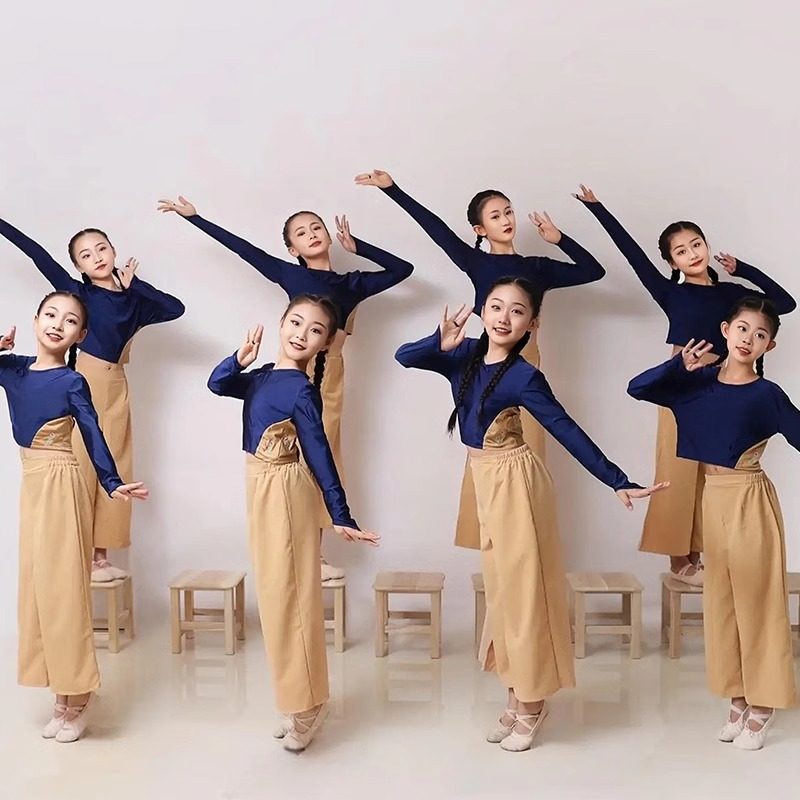 碇步桥凳子蒲扇水清悠悠舞蹈演出中小学成人女舞台服外婆桥舞蹈服