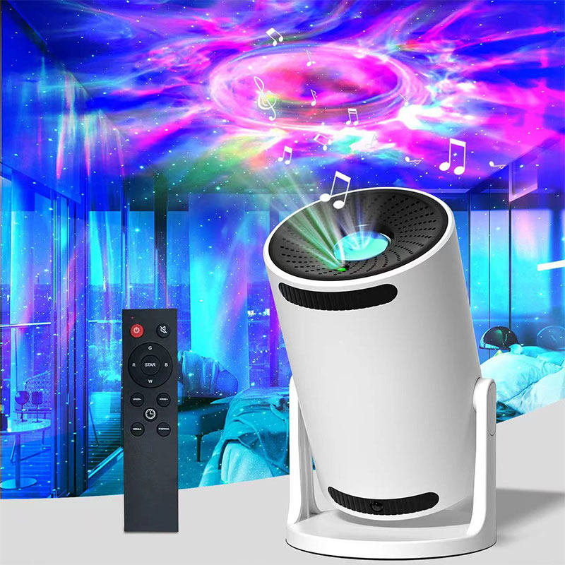 跨境新款炮筒LED星空投影灯卧室满天星氛围灯银河蓝牙音响小夜灯