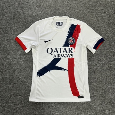 Nike/耐克 男子大巴黎球迷版速干印花圆领短袖白T恤 FN8781-101