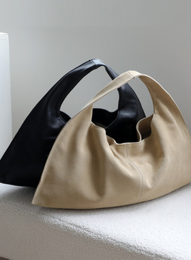 复古大容量头层牛皮hobo包韩版百搭简约真皮休闲通勤手提腋下包