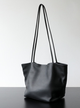 轻奢简约高级感通勤鹿纹里外全羊皮女士手提包复古慵懒休闲腋下