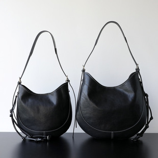 小众轻奢复古百搭休闲慵懒松弛感托特包大容量头层植鞣牛皮马鞍包