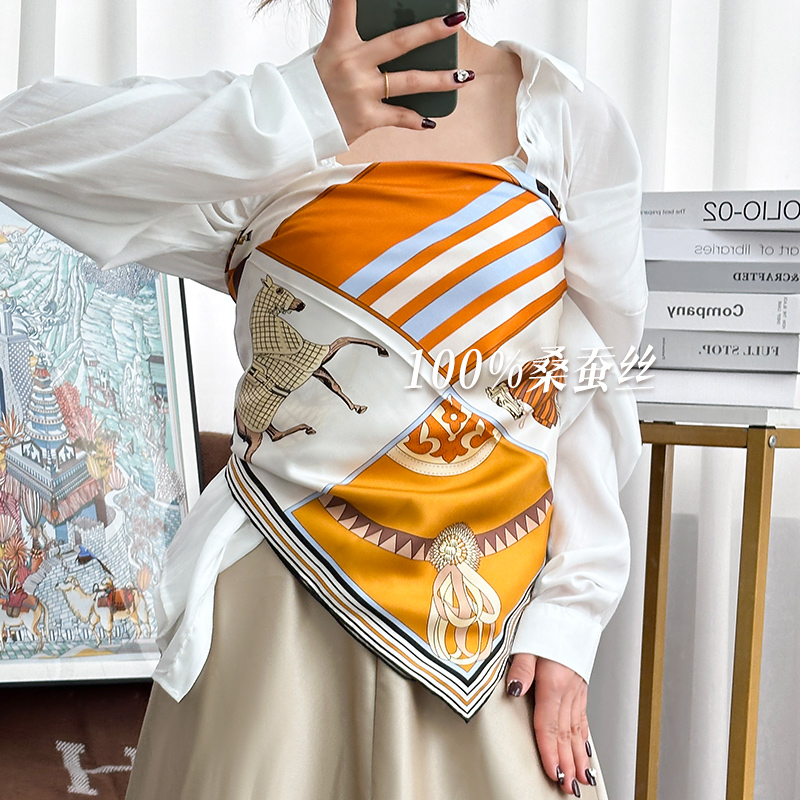 嘉丝得春夏欧美女桑蚕丝围巾丝巾