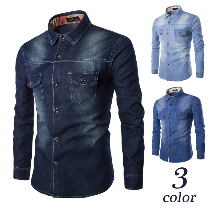 ÄгÄÉÀmen Jeans shirt desgin Men cowboy cotton denim Shirts