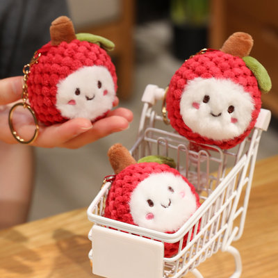 跨境趣味荔墩墩公仔挂件毛绒玩具仿真水果荔枝玩偶背包挂饰礼物女