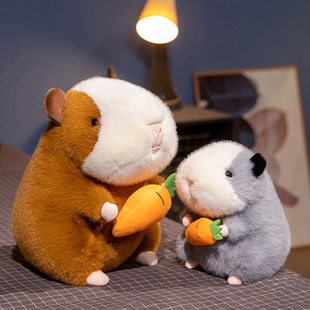 跨境软萌胡萝卜荷兰猪公仔毛绒玩具豚鼠圆滚滚天竺鼠儿童抱枕玩偶