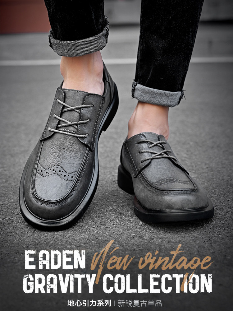 HUAGANG CAMEL MENS SHOES BUSINESS FORMAL WEAR LEATHER SHOES MENS LEATHER BULLOCK WEDDING GROOM SHOES BRITISH STYLE OXFORD SHOES MEN