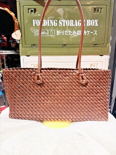 2026新款手提小众真皮油蜡皮编织大容量百搭单肩通勤腋下托特女包