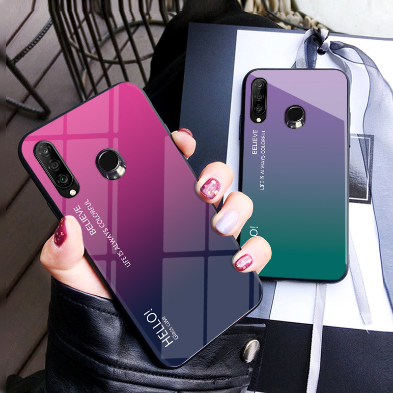 适用华为P30 lite|MAR-L23/LX1A/M软硅胶钢化玻璃膜HWV33手机壳套