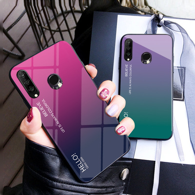适用华为P30 lite|MAR-L23/LX1A/M软硅胶钢化玻璃膜HWV33手机壳套