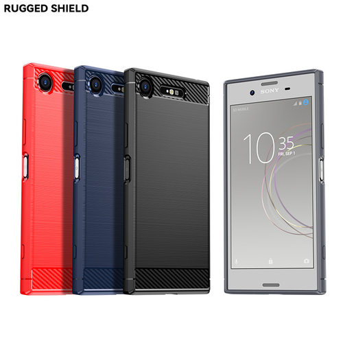 适用索尼xz1手机保护拉丝碳纤维